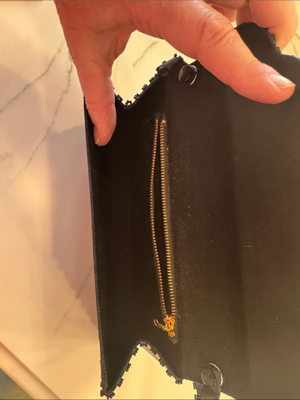 Vintage Black Beaded Evening Bag
